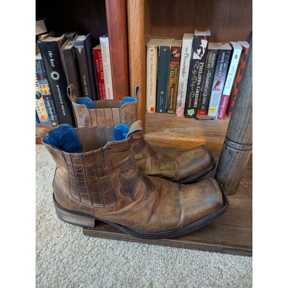 Mark Nason Rock Never Dies Italy Brown Distressed Leather Boots 9.5 Men’s main image 5